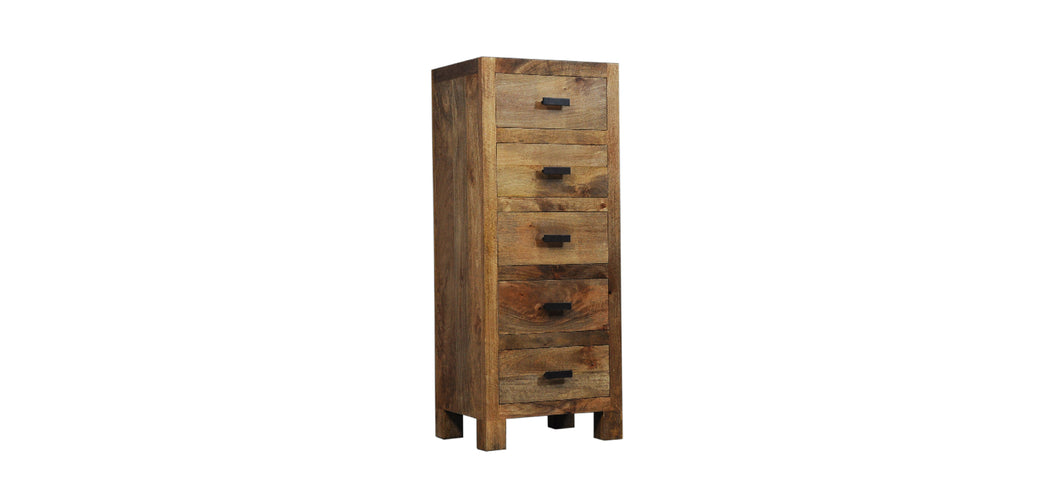 5 Drawer Tall Narrow Dresser - Wood - RH Light