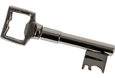 Brass Key Corkscrew in Chrome