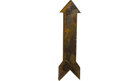 Large Rusted Metal Straight Arrow 3D Wall Art