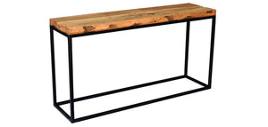Live Edge Console Table with Metal Base
