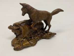 Fox & Squirrel Bronze Statue