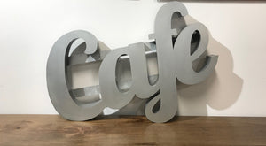 "Cafe" Small Zinc Metal Word