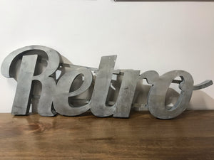 "Retro" Large Zinc Metal Word