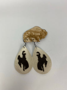 Cream & Brown UW Teardrop Earring