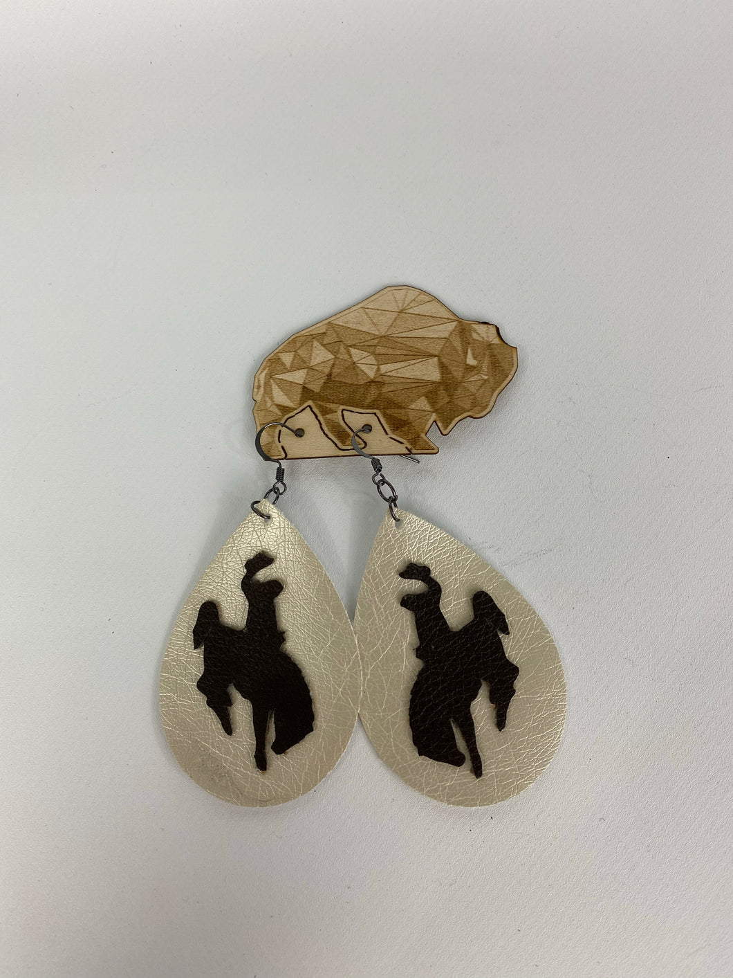 Cream & Brown UW Teardrop Earring